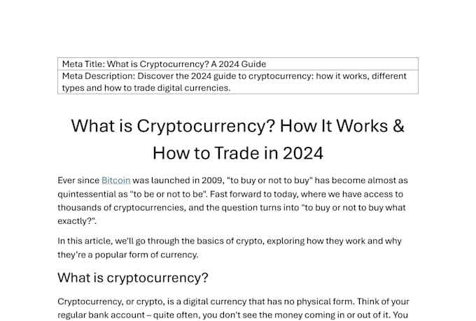 write fintech, investing, trading, crypto articles